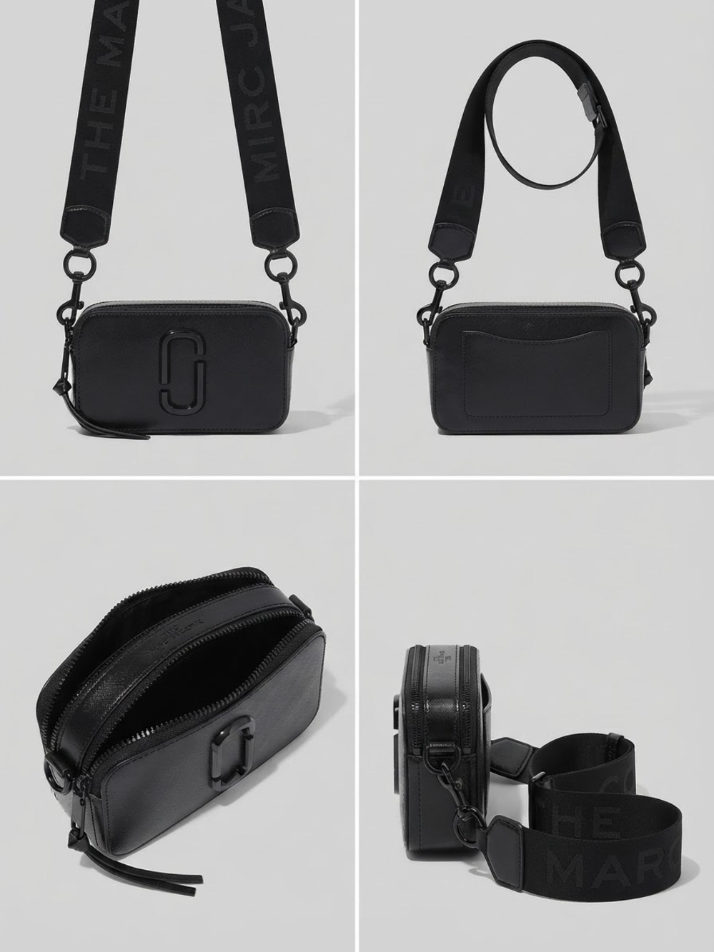 Marc Jacobs Black Wide-Strap Snapshot Camera Crossbody